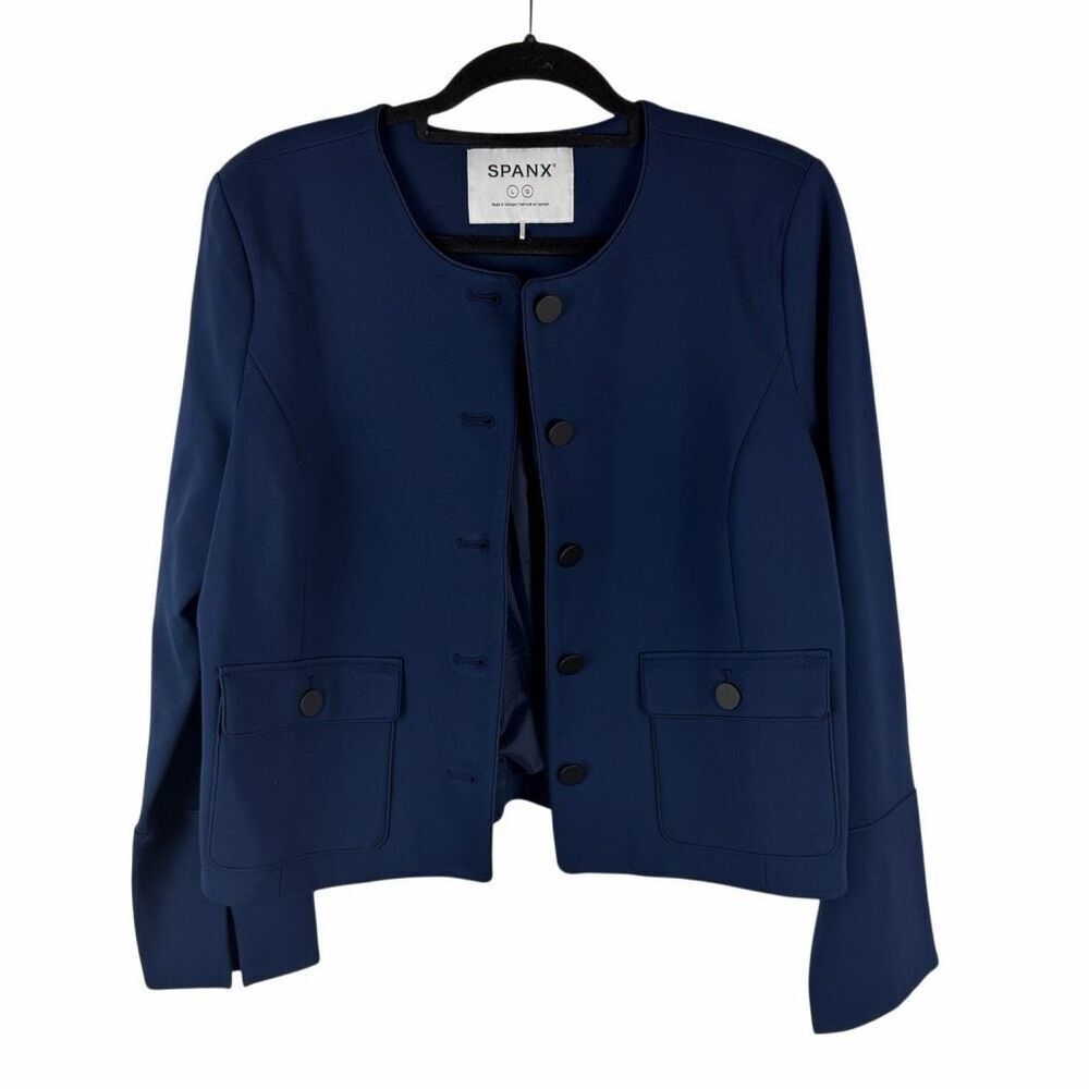 Spanx Navy Jacket with Black Buttons- Size L